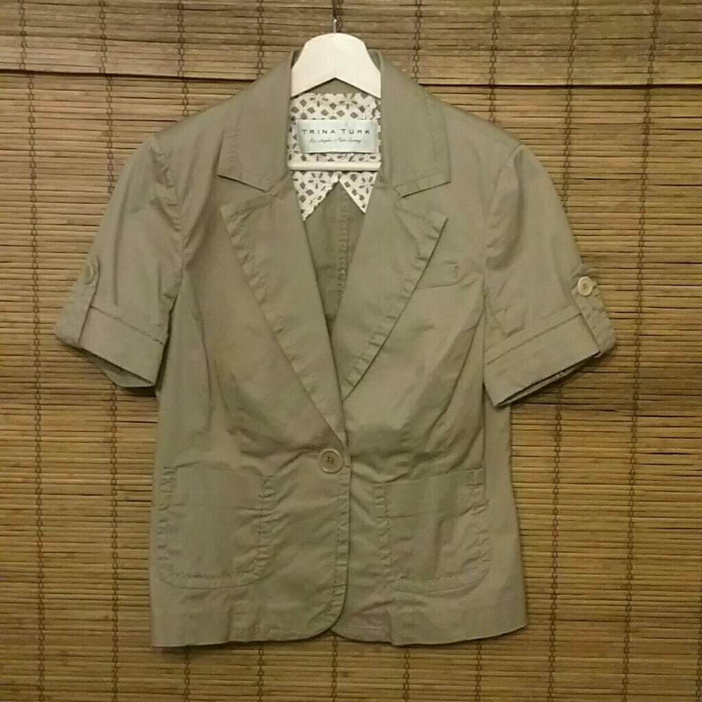 TRINA TURK Original Khaki  Short Sleeve Jacket